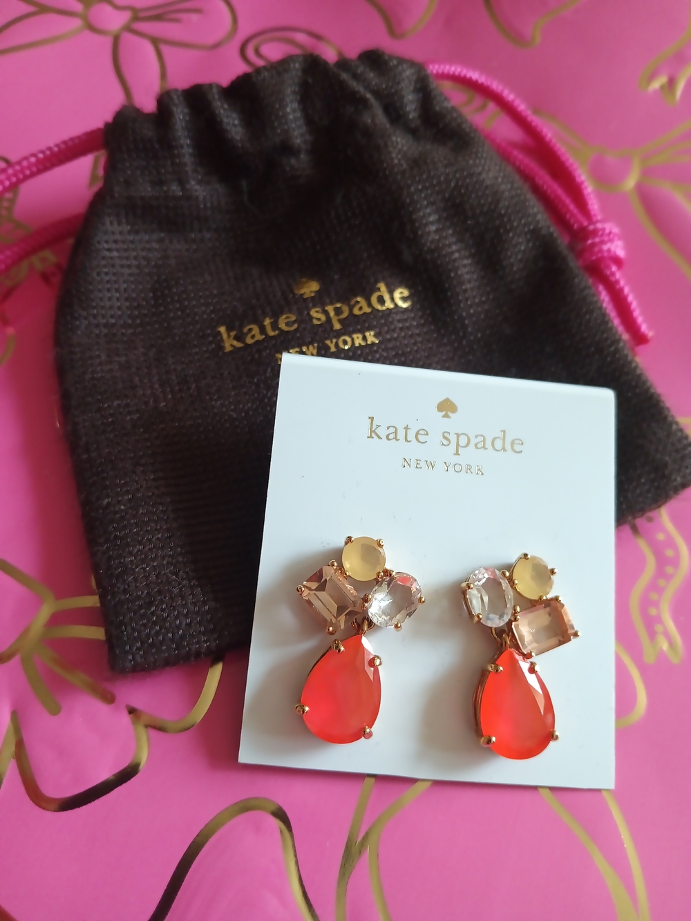 KATE SPADE PEAR CLUSTER EARRINGS